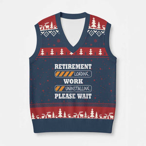 Retirement Loading V-Neck Knit Sweater Vest Work Uninstalling Soon To Be Retired Retiring
