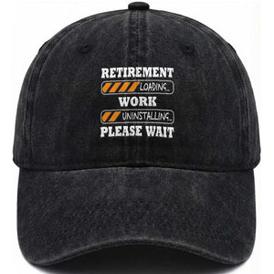 Retirement Loading Washed Cotton Baseball Cap Work Uninstalling Soon To Be Retired Retiring