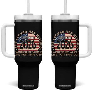 The Legend Has Retired 2026 Tumbler With Handle American Flag Coworker Retirement Gifts I Worked My Whole Life For This