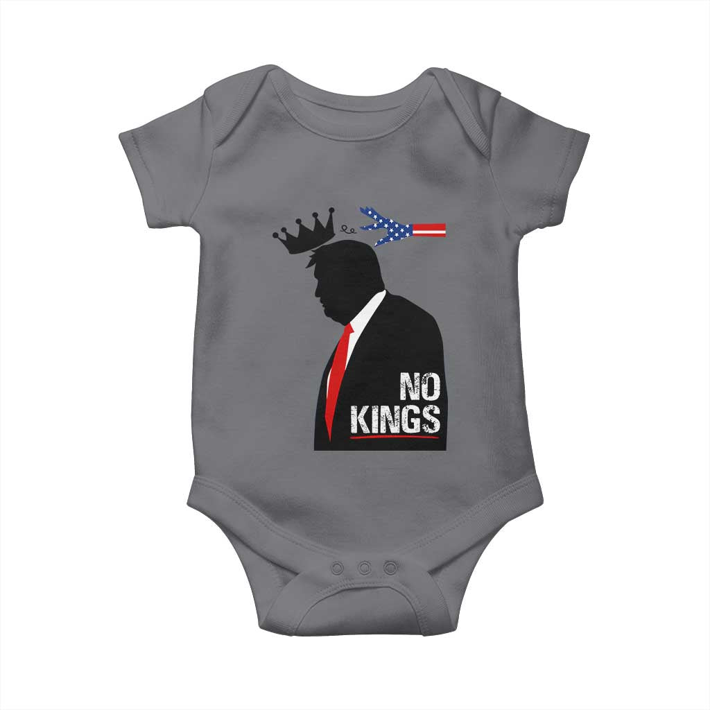 No Kings Baby Onesie Funny Resist Meme TS10 Charcoal Print Your Wear