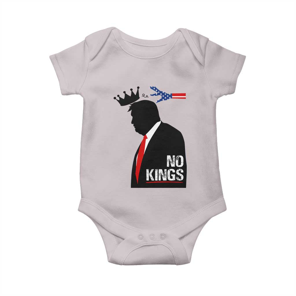 No Kings Baby Onesie Funny Resist Meme TS10 Ice Gray Print Your Wear