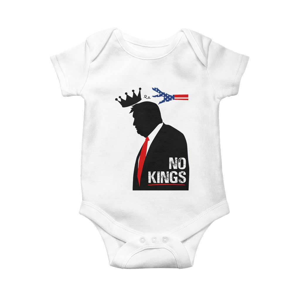 No Kings Baby Onesie Funny Resist Meme TS10 White Print Your Wear