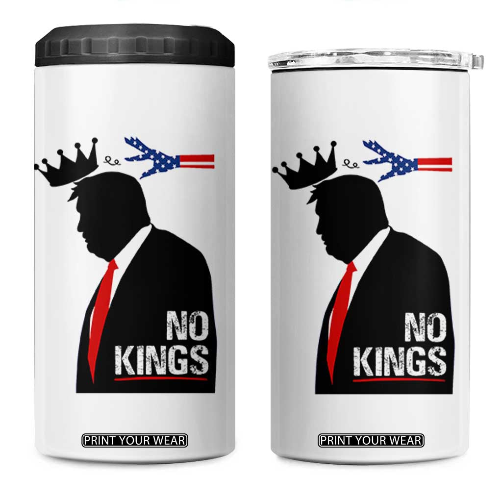 No Kings 4 in 1 Can Cooler Tumbler Funny Resist Meme TS10 One Size: 16 oz White Print Your Wear