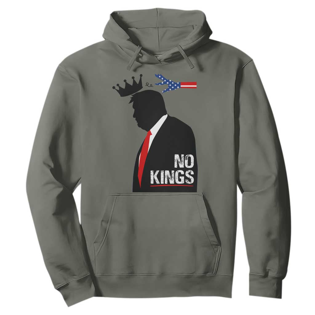 No Kings Hoodie Funny Resist Meme TS10 Military Green Print Your Wear
