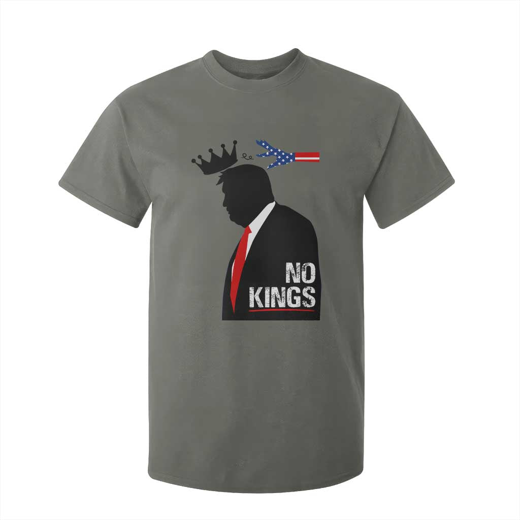 No Kings T Shirt For Kid Funny Resist Meme TS10 Military Green Print Your Wear
