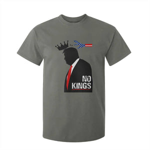 No Kings T Shirt For Kid Funny Resist Meme TS10 Military Green Print Your Wear