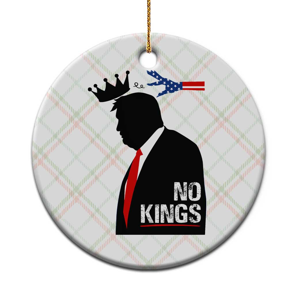 No Kings Ceramic Ornament Funny Resist Meme TS10 1pc Christmas Plaid Print Your Wear