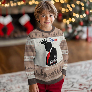 No Kings Ugly Christmas Sweater Funny Resist Meme TS10 Mocha Mousse Print Your Wear