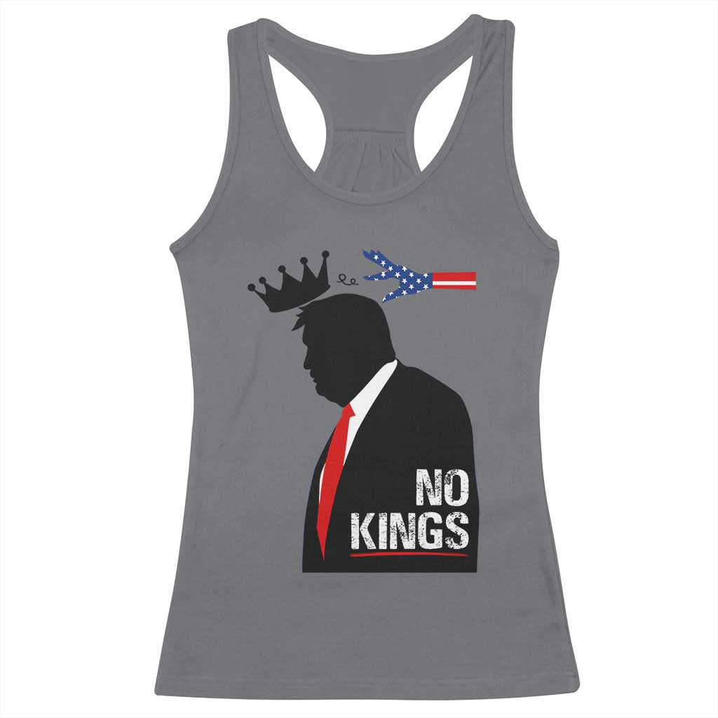 No Kings Racerback Tank Top Funny Resist Meme TS10 Charcoal Print Your Wear