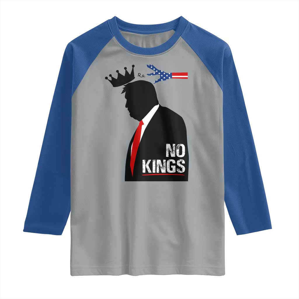 No Kings Raglan Shirt Funny Resist Meme TS10 Sport Gray Royal Print Your Wear