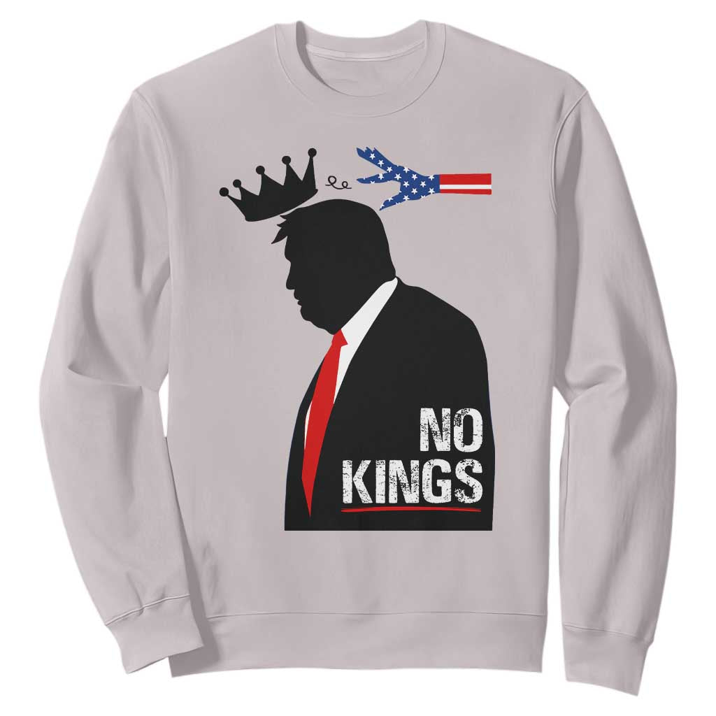 No Kings Sweatshirt Funny Resist Meme TS10 Ice Gray Print Your Wear