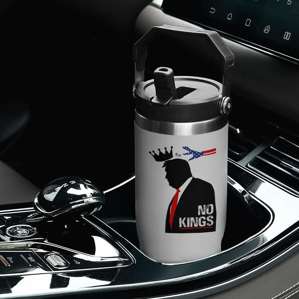 No Kings Flip Straw Tumbler Funny Resist Meme TS10 Print Your Wear