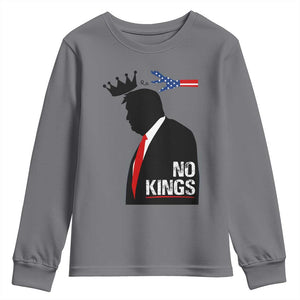 No Kings Youth Sweatshirt Funny Resist Meme TS10 Charcoal Print Your Wear