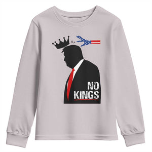 No Kings Youth Sweatshirt Funny Resist Meme TS10 Ice Gray Print Your Wear