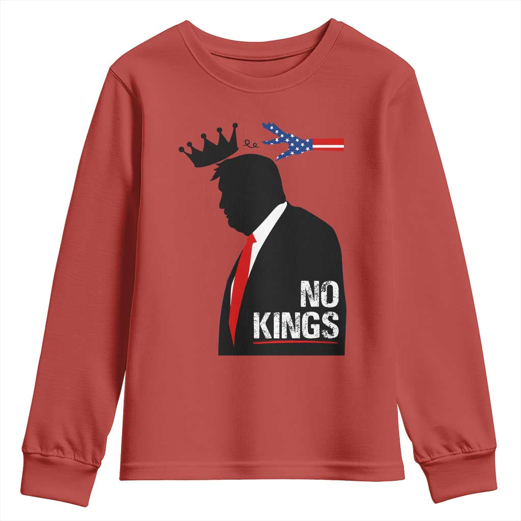 No Kings Youth Sweatshirt Funny Resist Meme TS10 Red Print Your Wear