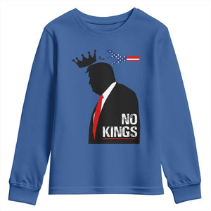 No Kings Youth Sweatshirt Funny Resist Meme TS10 Royal Blue Print Your Wear