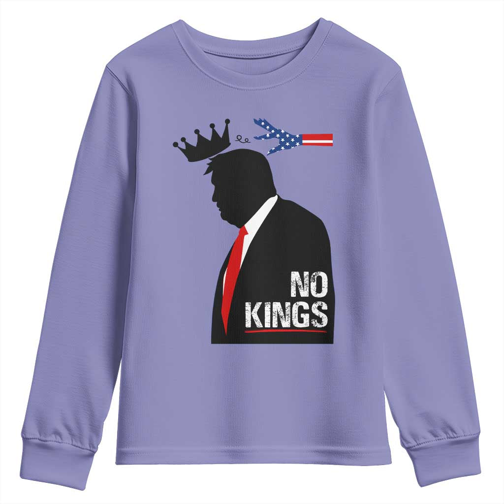 No Kings Youth Sweatshirt Funny Resist Meme TS10 Violet Print Your Wear