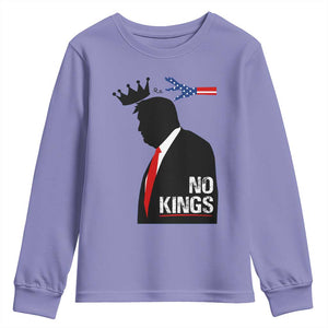 No Kings Youth Sweatshirt Funny Resist Meme TS10 Violet Print Your Wear