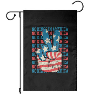 No Kings In America Garden Flag USA Flag Peace Sign Hand 4th of July Patriotic TS10 Black Print Your Wear