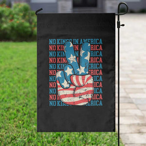 No Kings In America Garden Flag USA Flag Peace Sign Hand 4th of July Patriotic TS10 Print Your Wear