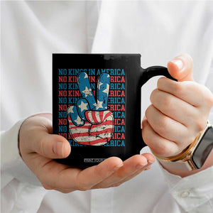 No Kings In America Coffee Mug USA Flag Peace Sign Hand 4th of July Patriotic TS10 Print Your Wear