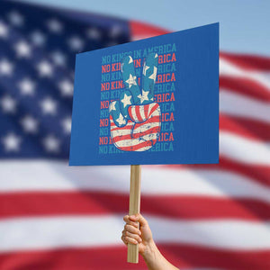No Kings In America Protest Sign USA Flag Peace Sign Hand 4th of July Patriotic TS10 Horizontal 18" × 24" Blue Print Your Wear