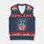 No Kings In America V-Neck Knit Sweater Vest USA Flag Peace Sign Hand 4th of July Patriotic TS10 Navy Red Print Your Wear