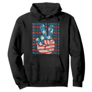 No Kings In America Hoodie USA Flag Peace Sign Hand 4th of July Patriotic TS10 Black Print Your Wear