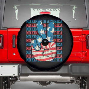 No Kings In America Spare Tire Cover USA Flag Peace Sign Hand 4th of July Patriotic TS10 Black Print Your Wear