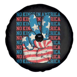 No Kings In America Spare Tire Cover USA Flag Peace Sign Hand 4th of July Patriotic TS10 Print Your Wear