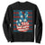 No Kings In America Sweatshirt USA Flag Peace Sign Hand 4th of July Patriotic - Print Your Wear