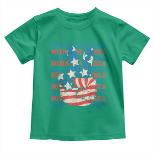 No Kings In America Toddler T Shirt USA Flag Peace Sign Hand 4th of July Patriotic TS10 Irish Green Print Your Wear