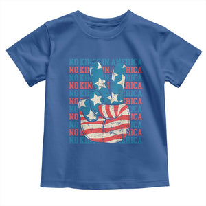No Kings In America Toddler T Shirt USA Flag Peace Sign Hand 4th of July Patriotic TS10 Royal Blue Print Your Wear