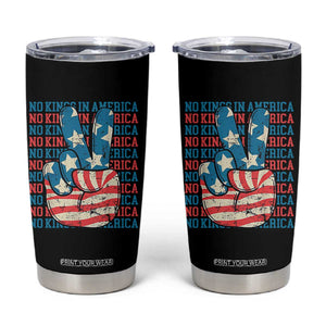 No Kings In America Tumbler Cup USA Flag Peace Sign Hand 4th of July Patriotic TS10 Black Print Your Wear