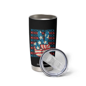No Kings In America Tumbler Cup USA Flag Peace Sign Hand 4th of July Patriotic TS10 Print Your Wear