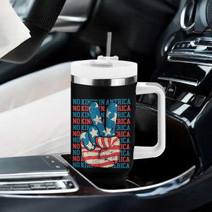 No Kings In America Tumbler With Handle USA Flag Peace Sign Hand 4th of July Patriotic TS10 Print Your Wear