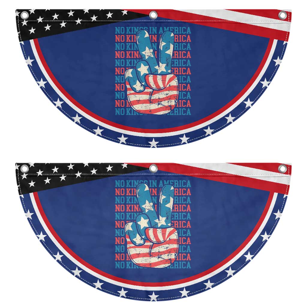 No Kings In America Patriotic Fan Flag USA Flag Peace Sign Hand 4th of July