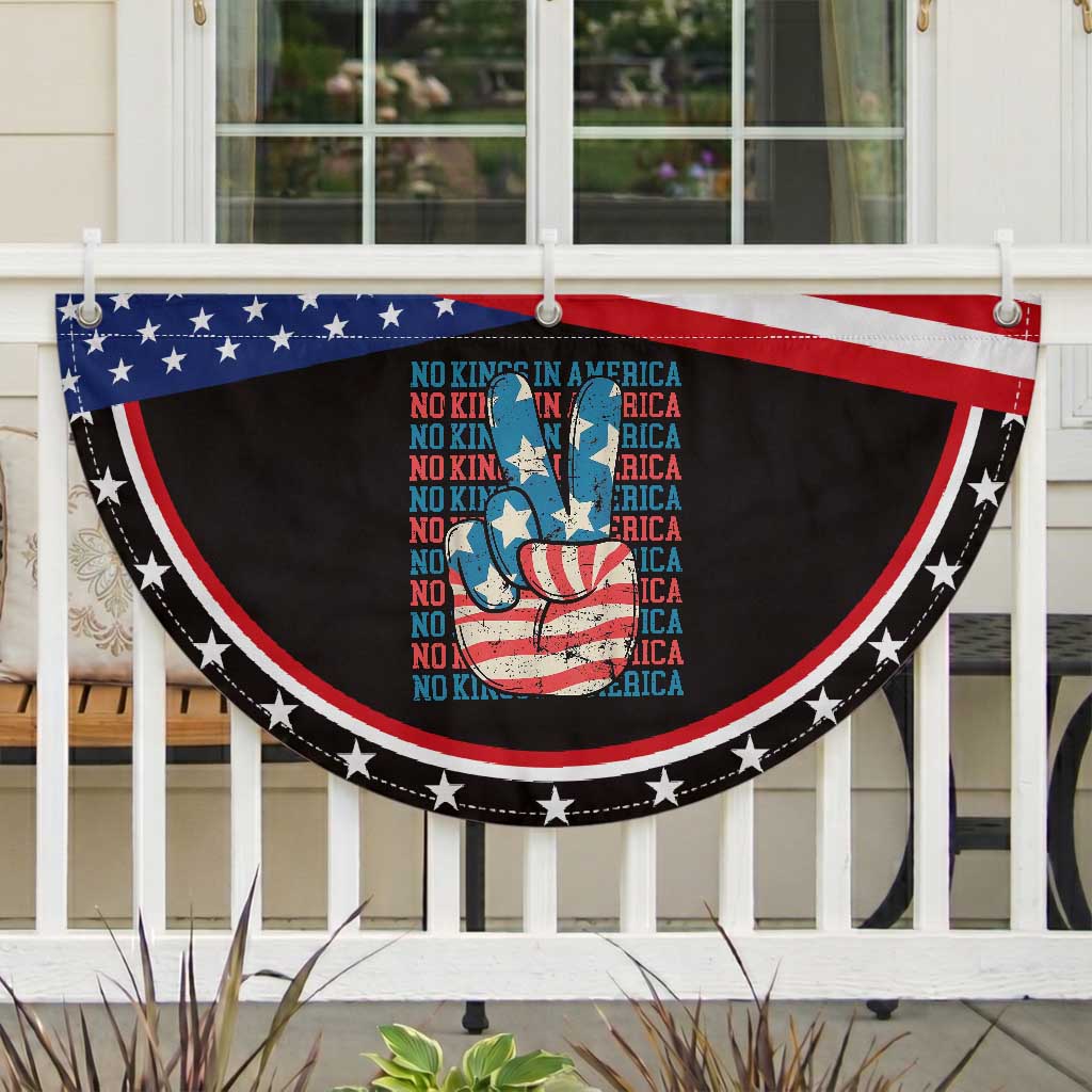No Kings In America Patriotic Fan Flag USA Flag Peace Sign Hand 4th of July