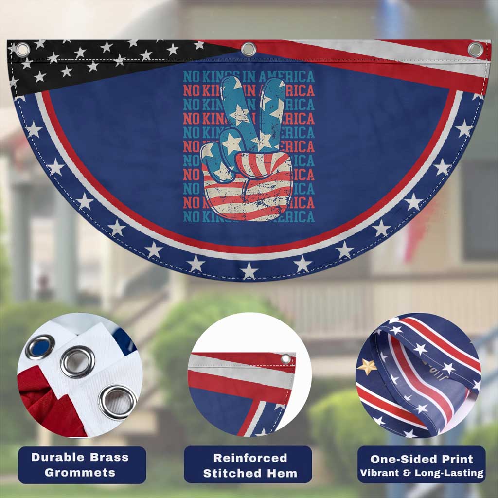 No Kings In America Patriotic Fan Flag USA Flag Peace Sign Hand 4th of July