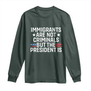 Pro Immigration Long Sleeve Shirt Social Justice Anti Racism TS10 Dark Forest Green Print Your Wear