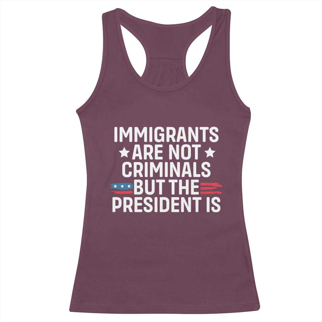 Pro Immigration Racerback Tank Top Social Justice Anti Racism TS10 Maroon Print Your Wear