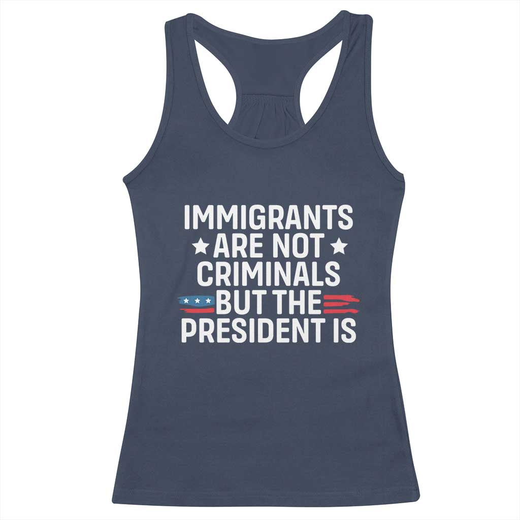 Pro Immigration Racerback Tank Top Social Justice Anti Racism TS10 Navy Print Your Wear
