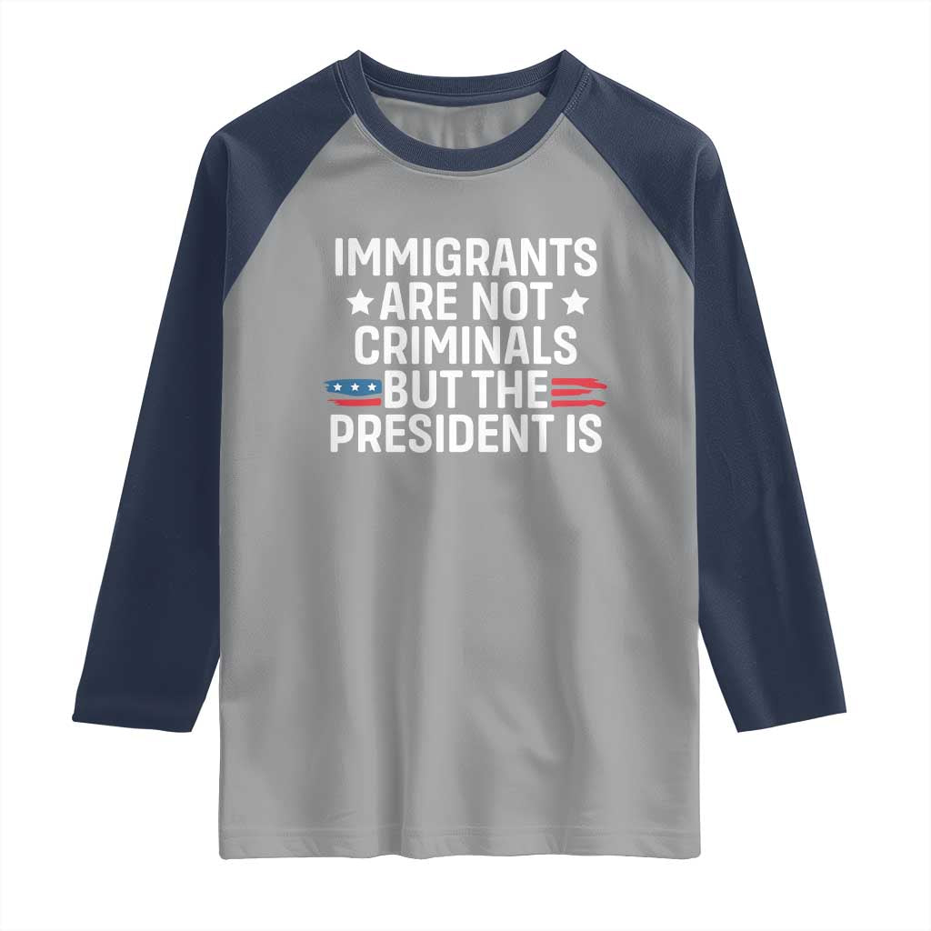 Pro Immigration Raglan Shirt Social Justice Anti Racism TS10 Sport Gray Navy Print Your Wear