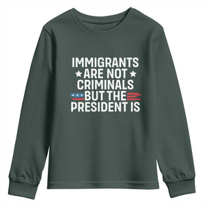 Pro Immigration Youth Sweatshirt Social Justice Anti Racism TS10 Dark Forest Green Print Your Wear