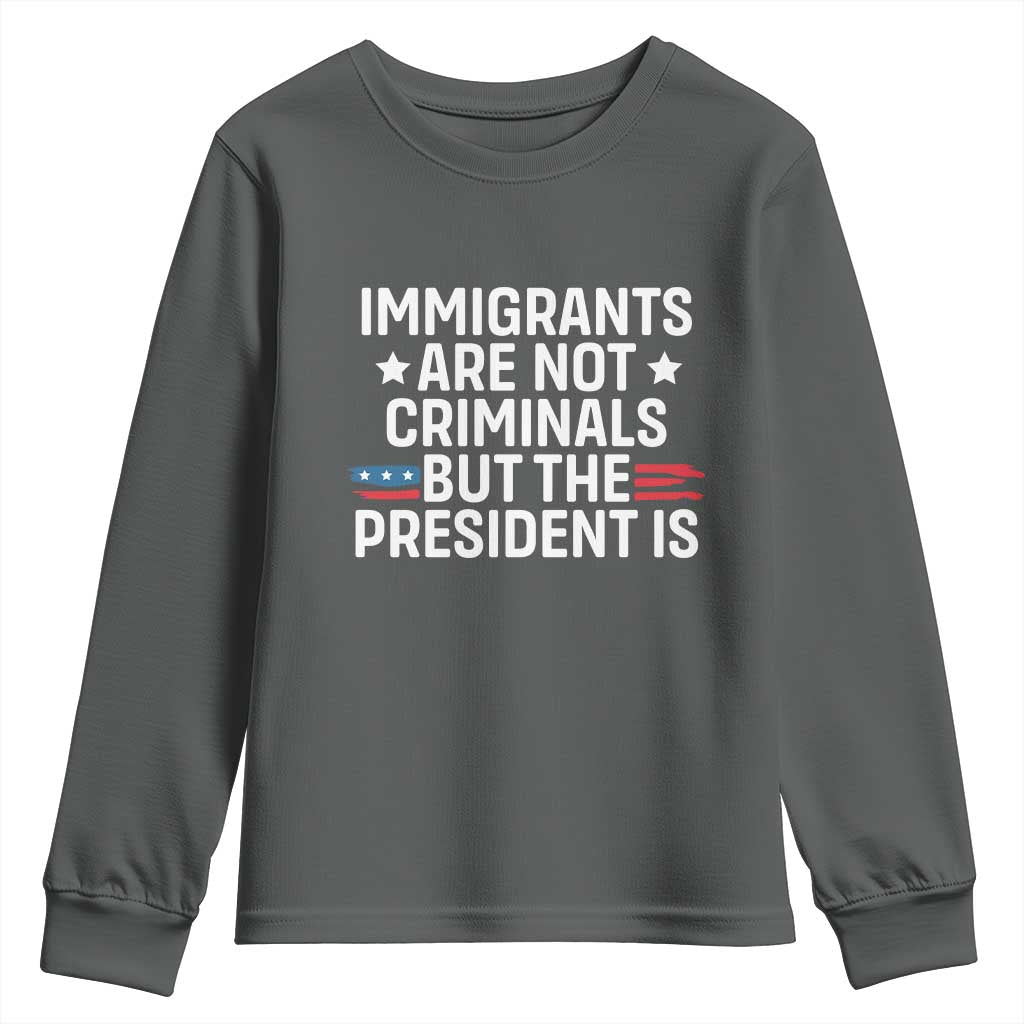 Pro Immigration Youth Sweatshirt Social Justice Anti Racism TS10 Dark Heather Print Your Wear