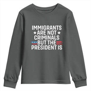 Pro Immigration Youth Sweatshirt Social Justice Anti Racism TS10 Dark Heather Print Your Wear