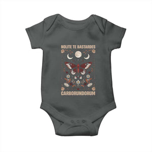 Subtle Feminist Baby Onesie Women's Rights Dont Let The Bastards Grind You Down TS10 Dark Heather Print Your Wear