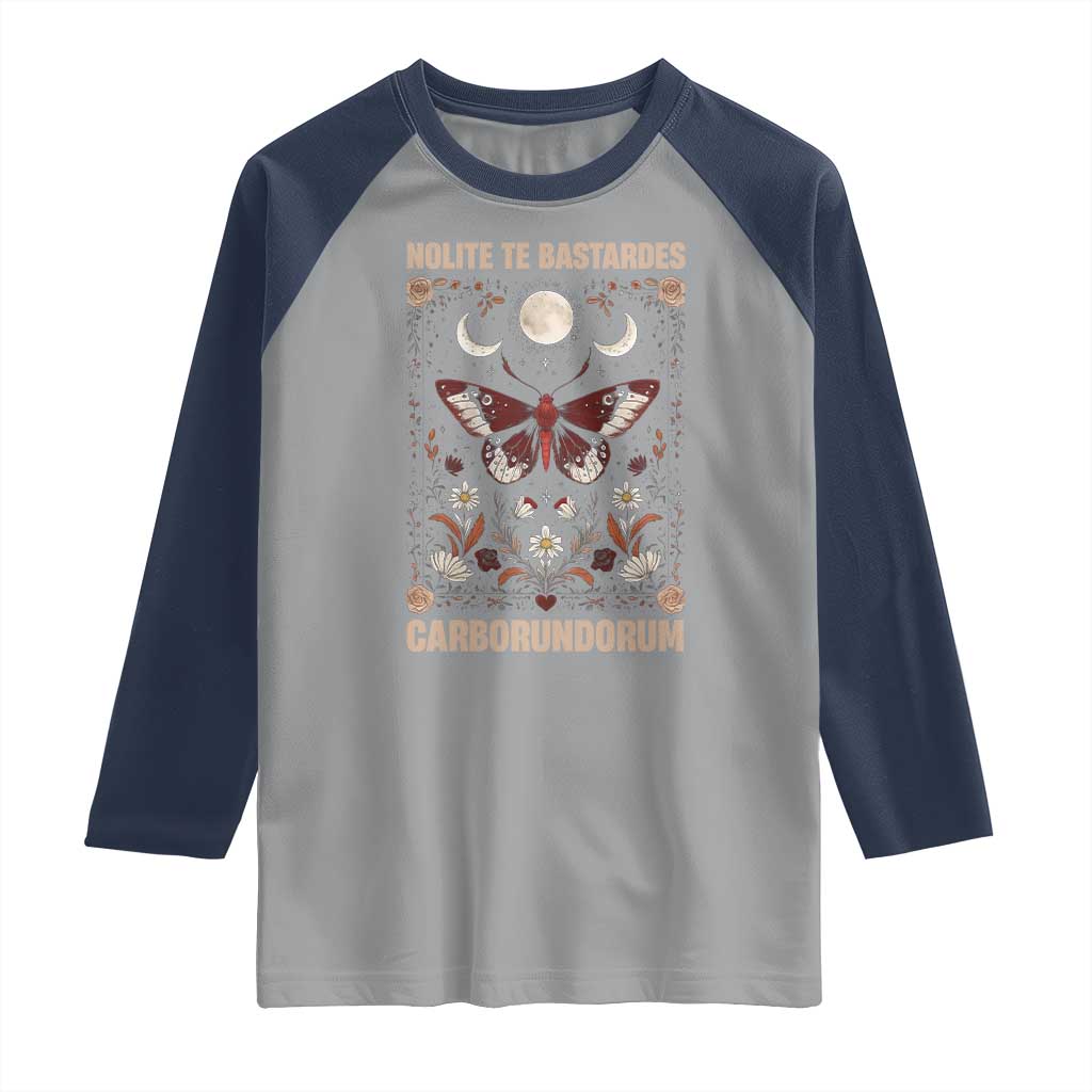 Subtle Feminist Raglan Shirt Women's Rights Dont Let The Bastards Grind You Down TS10 Sport Gray Navy Print Your Wear
