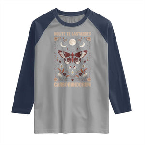 Subtle Feminist Raglan Shirt Women's Rights Dont Let The Bastards Grind You Down TS10 Sport Gray Navy Print Your Wear