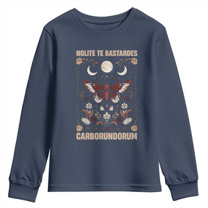 Subtle Feminist Youth Sweatshirt Women's Rights Dont Let The Bastards Grind You Down TS10 Navy Print Your Wear